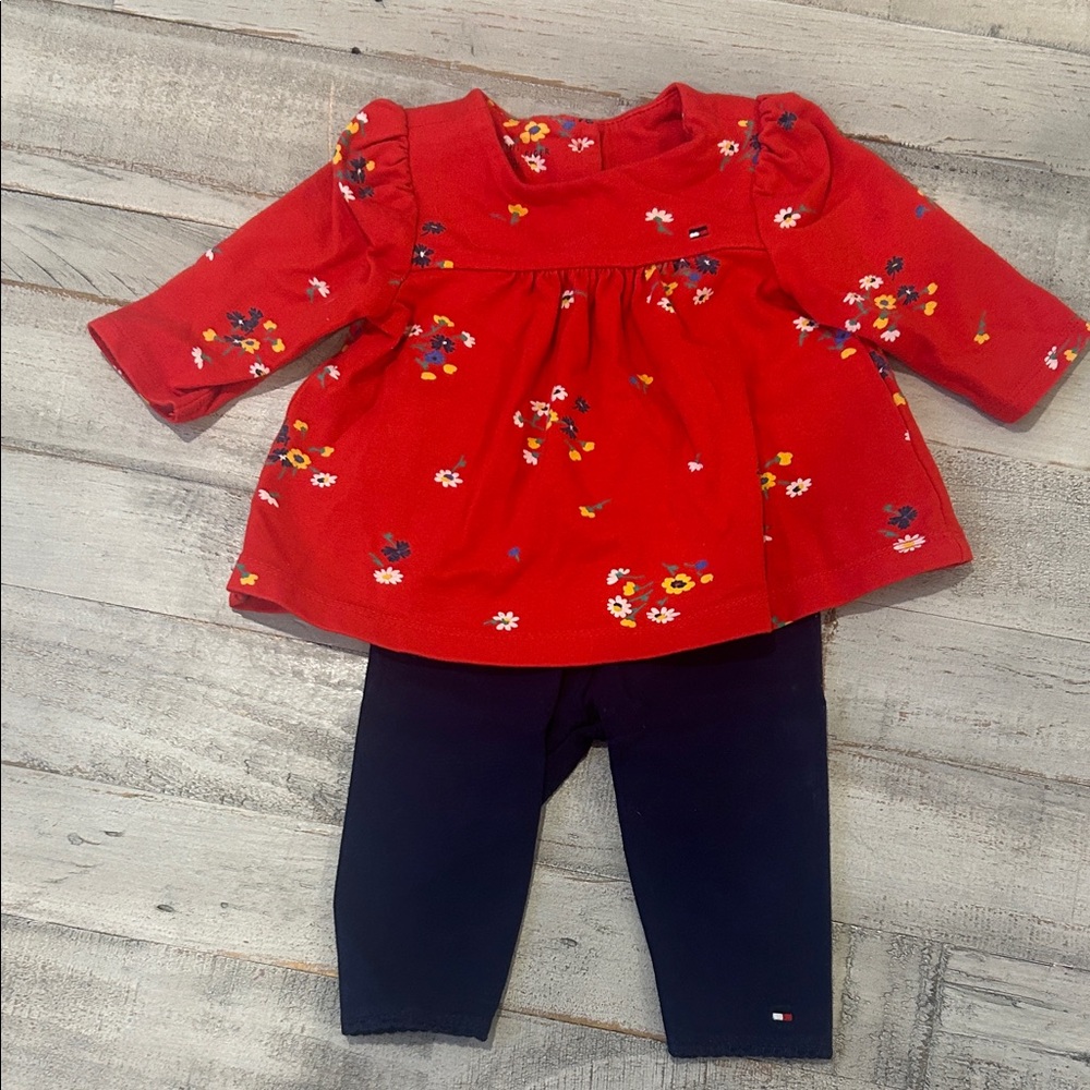 Tommy Hilfiger- baby girl 3-6 months shirt and leggings